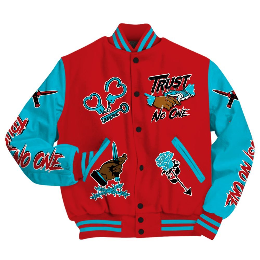 Varsity Jacket To Match Dunk Low Fruity Pebbles - Trust No One Dripping All Over Print