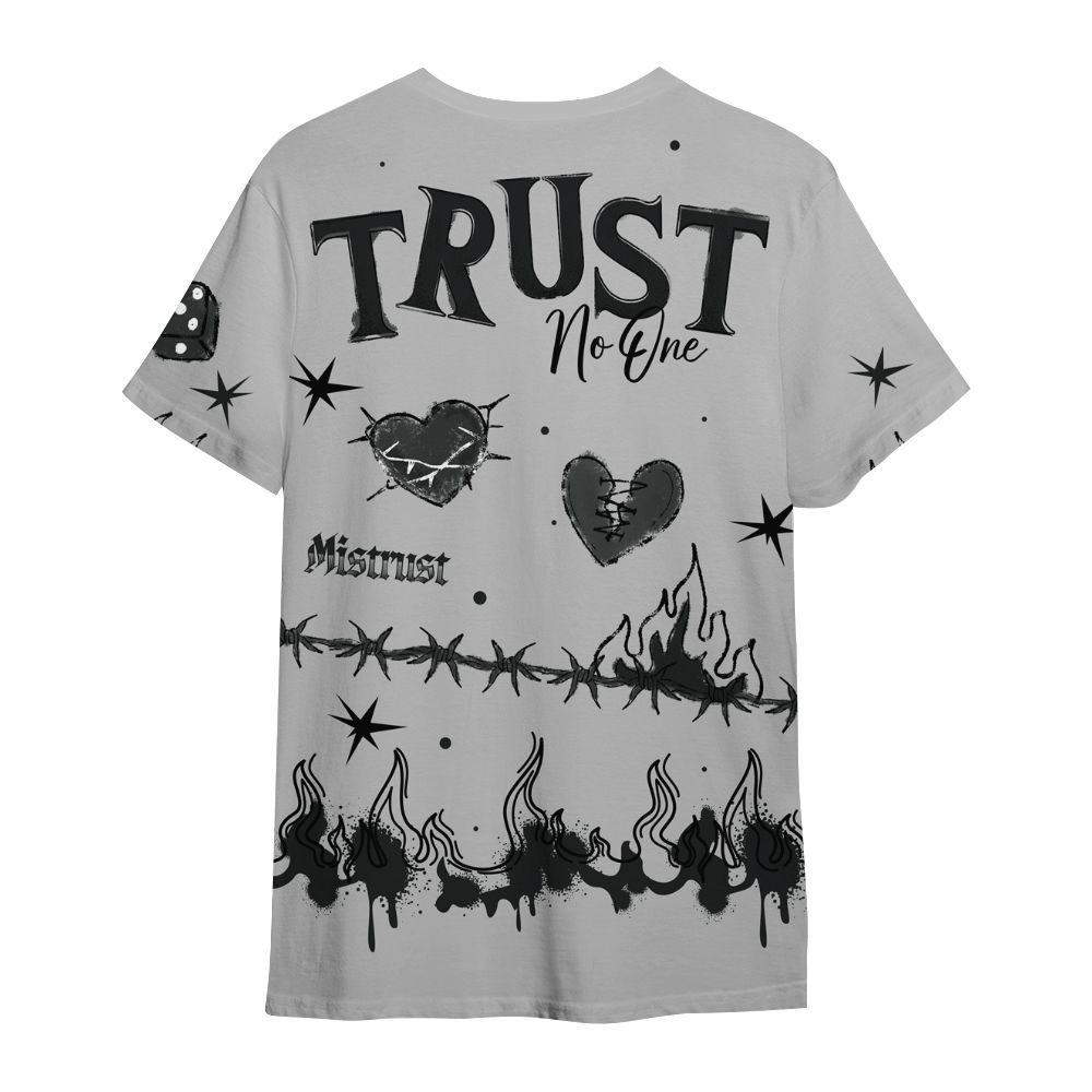 Shirt To Match Low 85 Metallic Black 1s - Trust No One Snake-Bite Doodle Crayon All Over Print