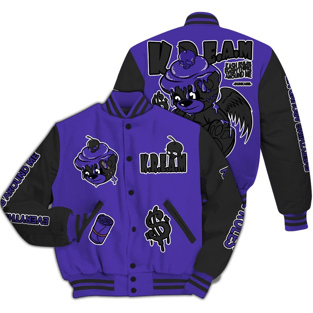 Varsity Jacket To Match Field Purple 12s - Loot Bear All Over Print