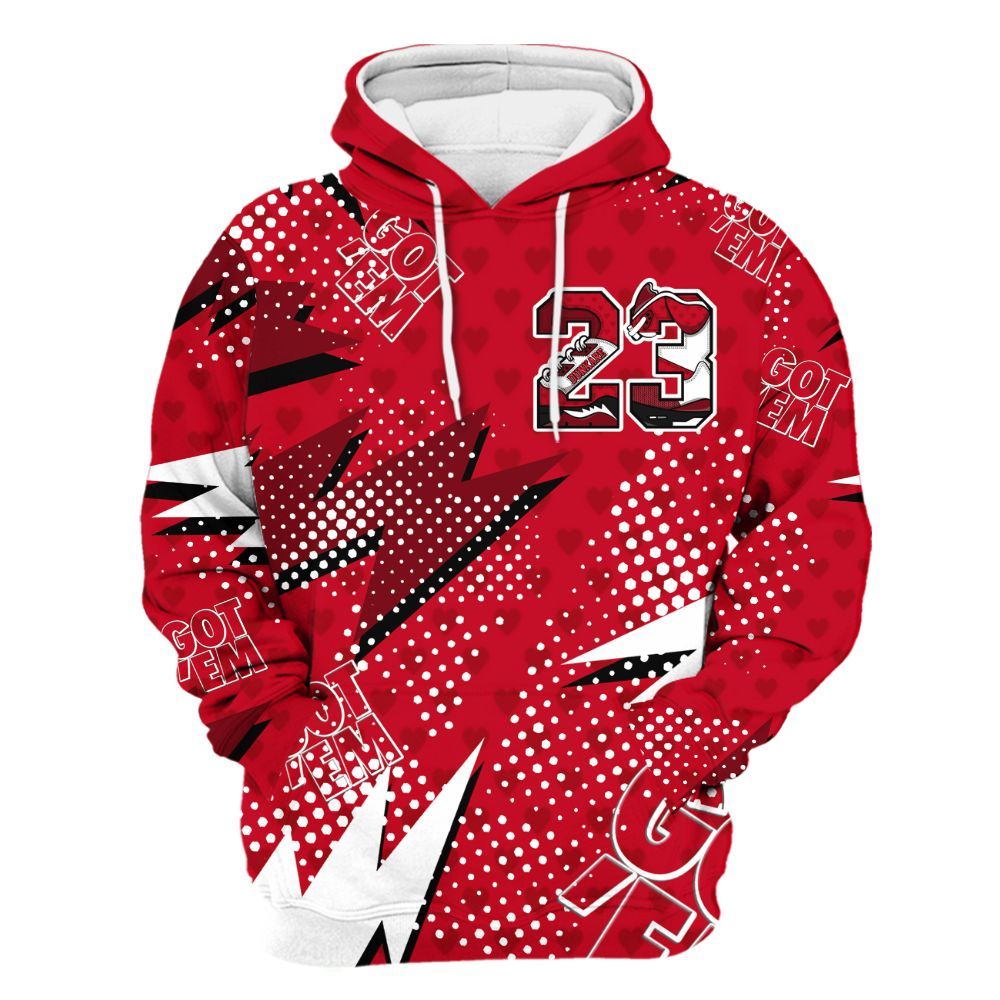 Hoodie To Match Cortez GS Valentine's Day - Custom Name Number 23 5s All Over Print