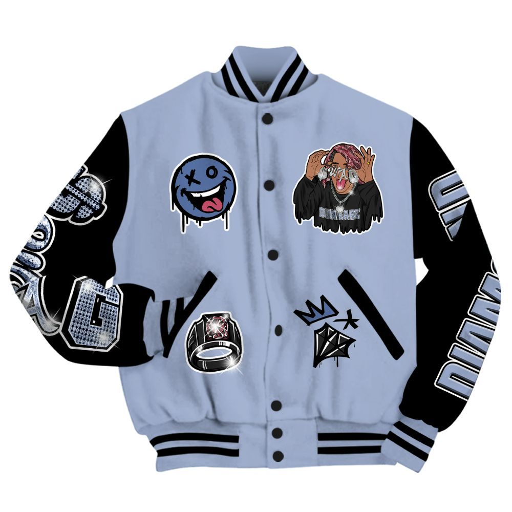 Varsity Jacket To Match Black Metallic 5s - Pressures Makes Varsity Jacket To Match All Over Print