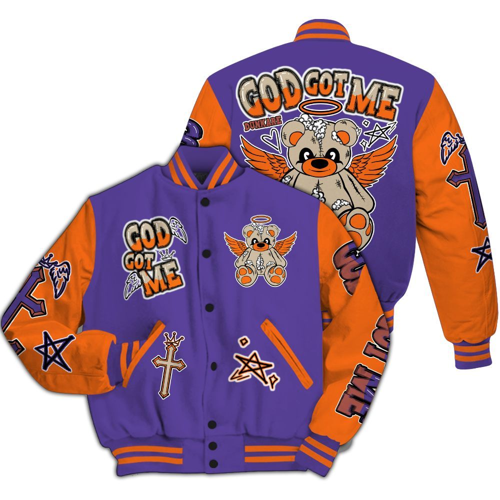 Varsity Jacket To Match Air Max Waffle SP Voltage Purple - Gods Guides Me Bear All Over Print