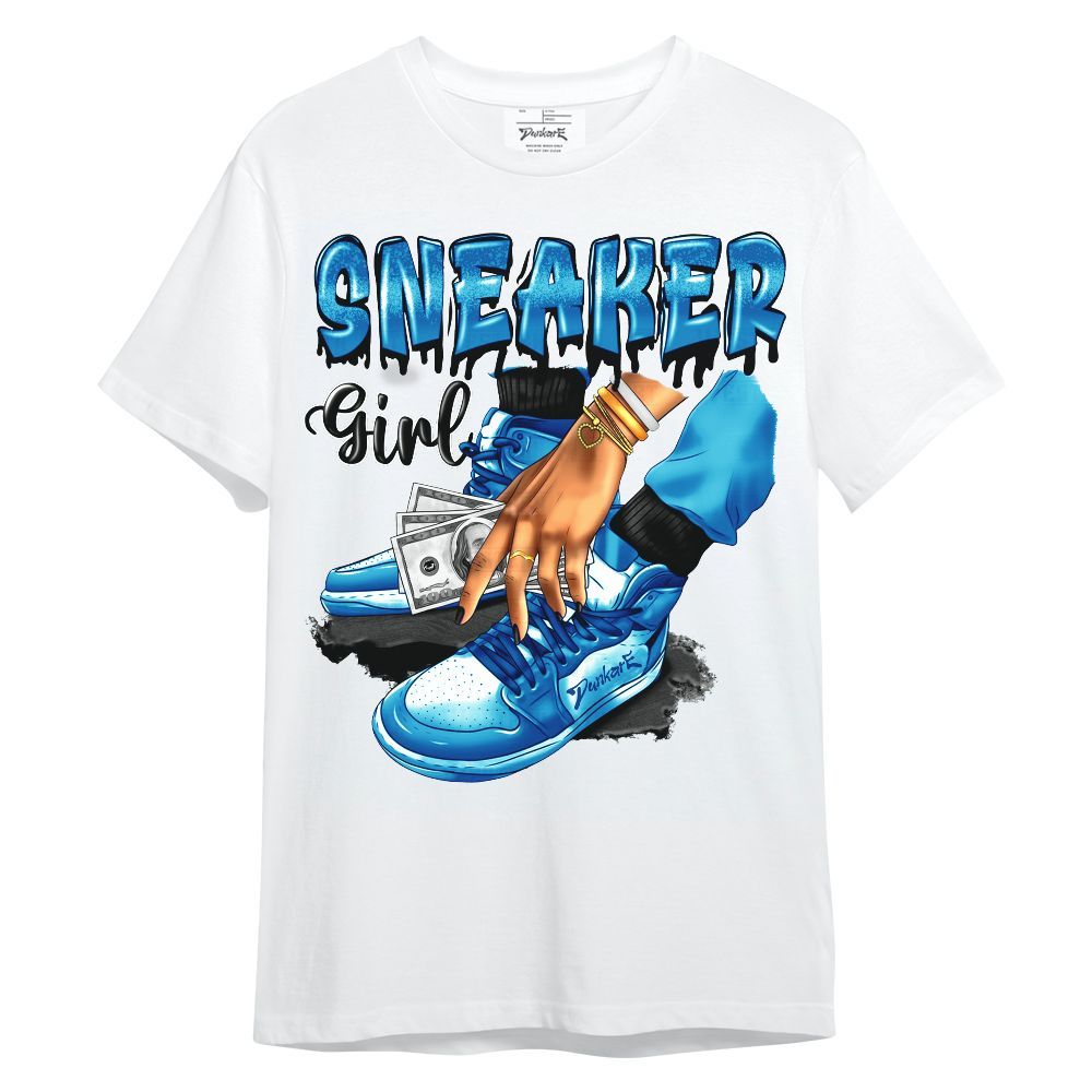 Shirt To Match Retro University Blue 9s - SNEAKER Girl Money Drip Unisex Shirt