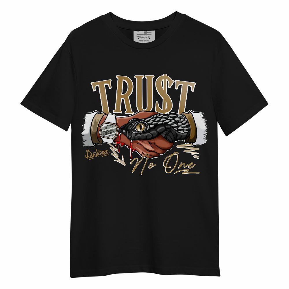 Shirt To Match Max 96 Low Black White Gold - Snake Trust No One Graphic
