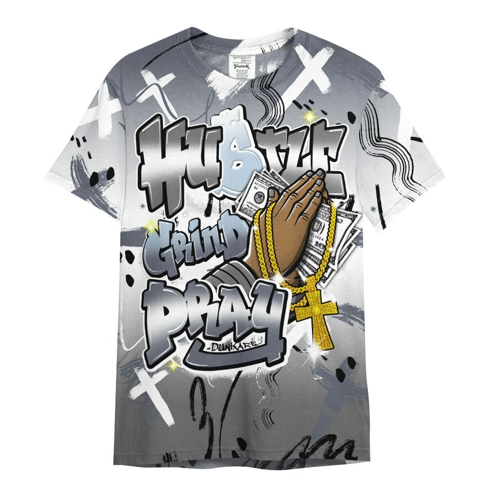 Shirt To Match Cool Grey 6s - Money Hustle Grind Pray All Over Print