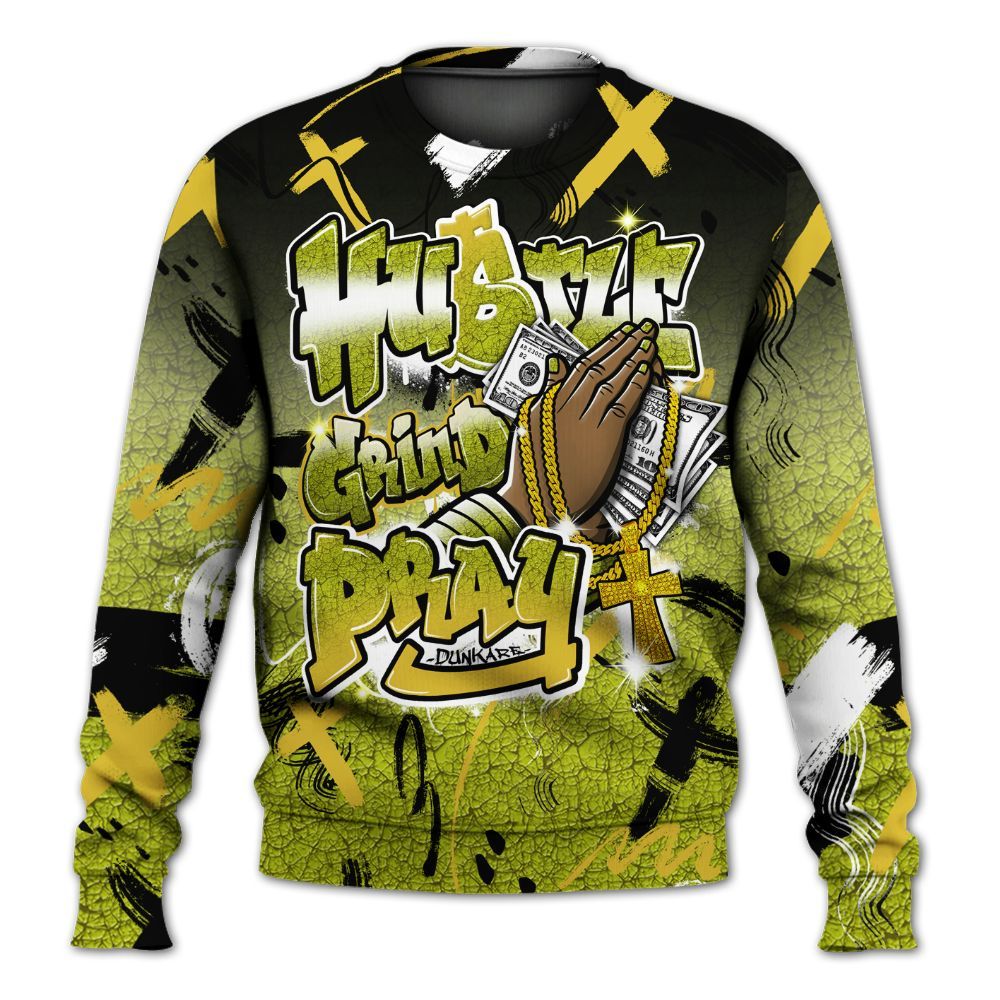 Sweatshirt To Match Dunk Low QS Halloween Skull - Money Hustle Grind Pray All Over Print
