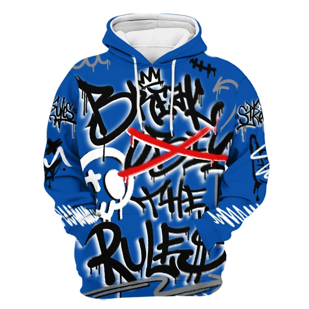 Hoodie To Match Racer Blue 5s - Break Rules Streetwear All Over Print