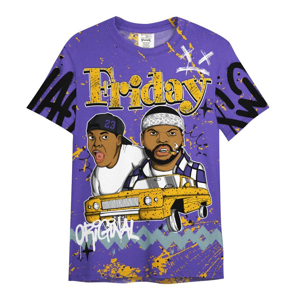 Shirt To Match Imperial Purple 4s - Friday Sneaker Crayon All Over Print