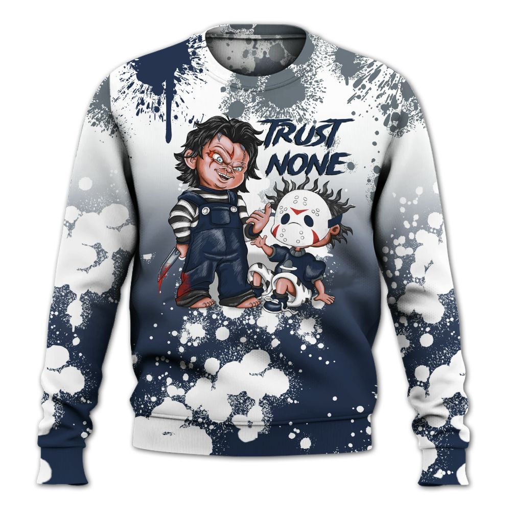 Sweatshirt To Match Retro Flint 2026 13s - Trust No One Scary All Over Print