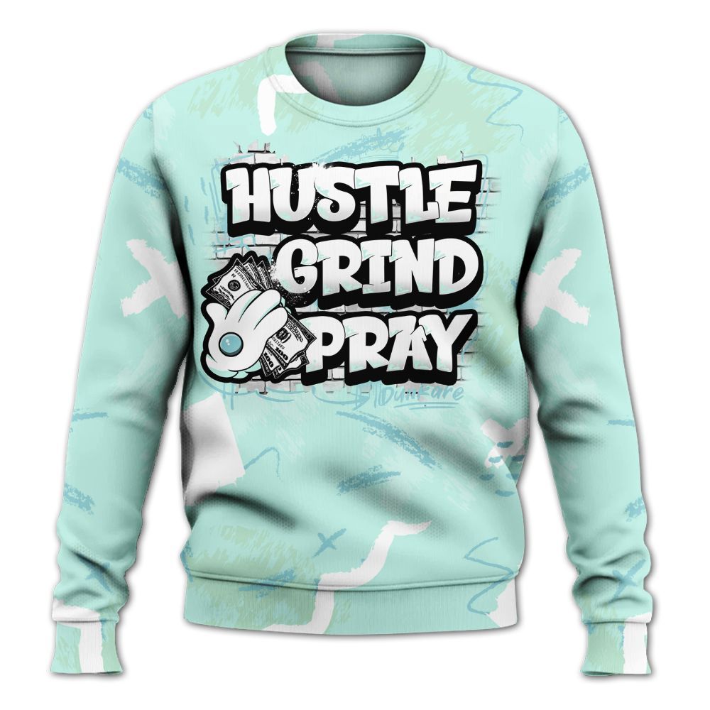 Sweatshirt To Match Retro Low Igloo 11s - Hustle Grind Pray All Over Print
