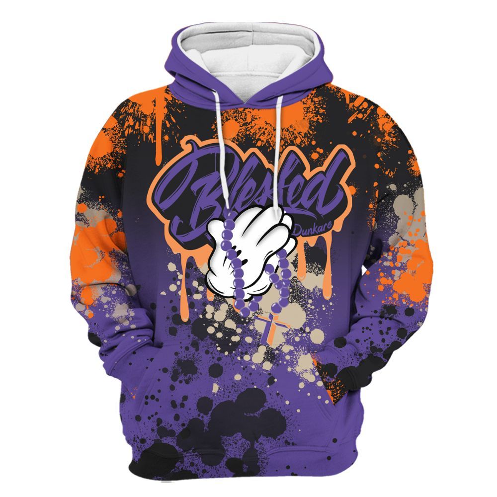 Hoodie To Match Air Max Waffle SP Voltage Purple - God Blessed Ink Drip All Over Print