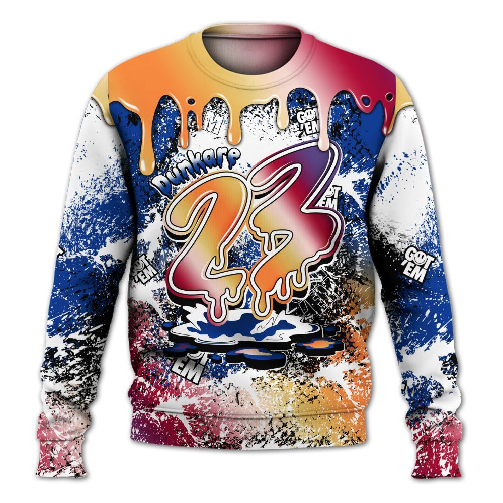 Sweatshirt To Match Air Griffey Max Los Angeles 1s - Dripping 23 Drip All Over Print