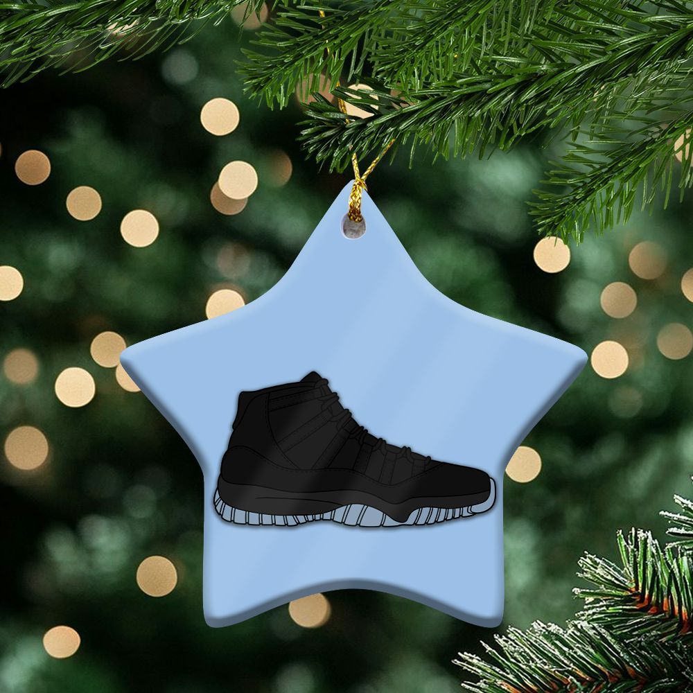 Retro Gamma Blue 11s Ceramic Ornaments