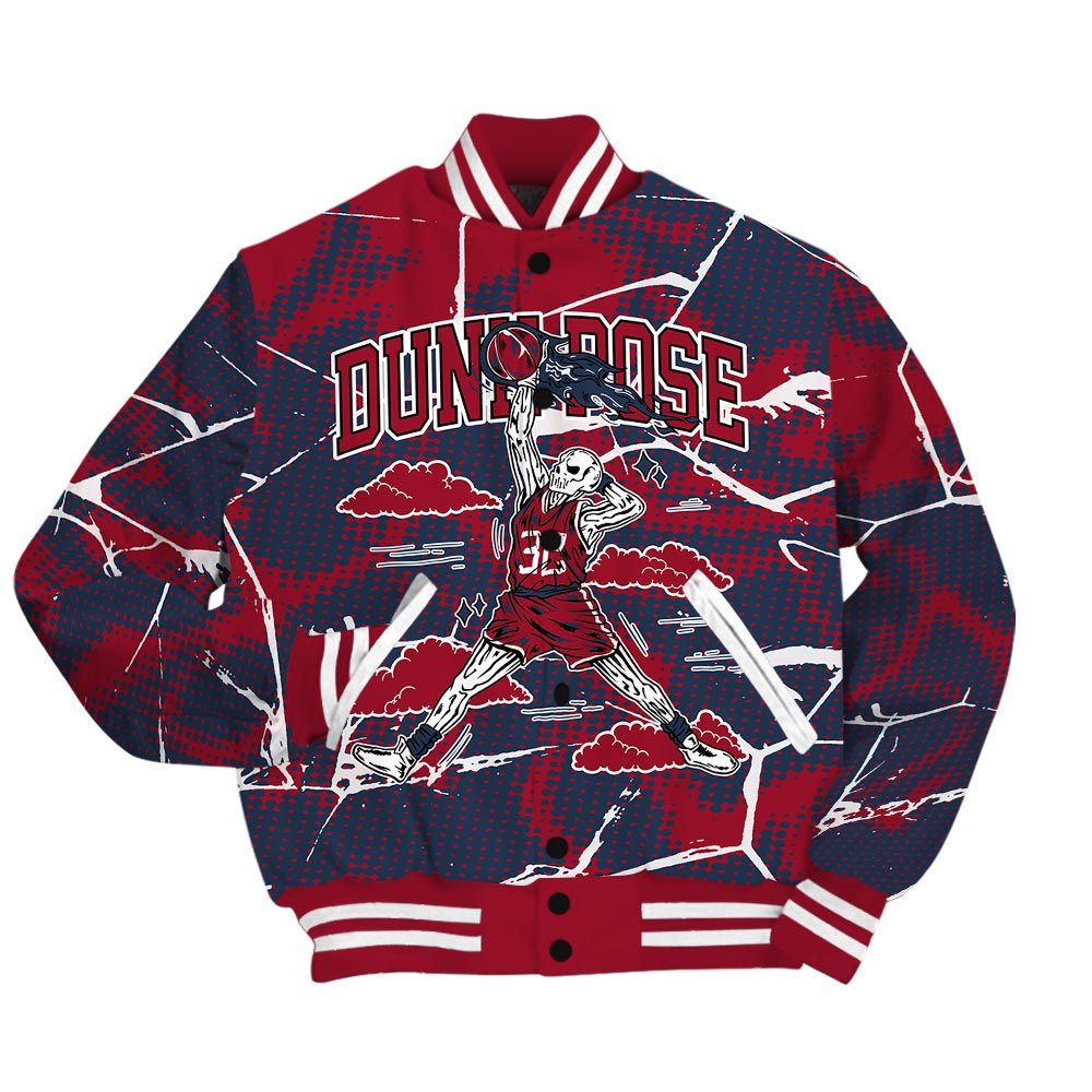 Varsity Jacket To Match Navy Blue 2024 6s - Pose Skeleton Crack Varsity Jacket Unisex