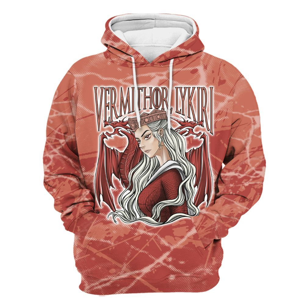 Hoodie To Match Dune Red 13s - Dragon's Mom! Profound All Over Print
