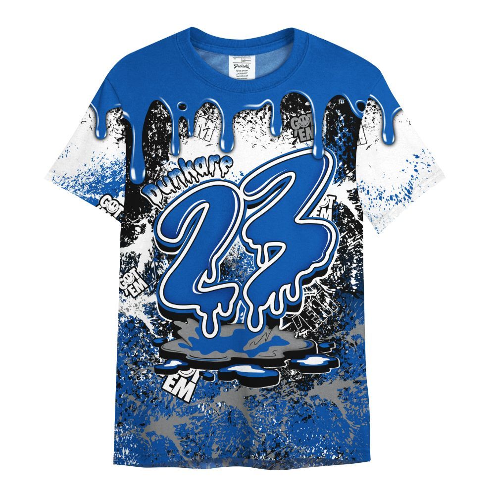 Shirt To Match Racer Blue 5s - Dripping 23 Drip All Over Print