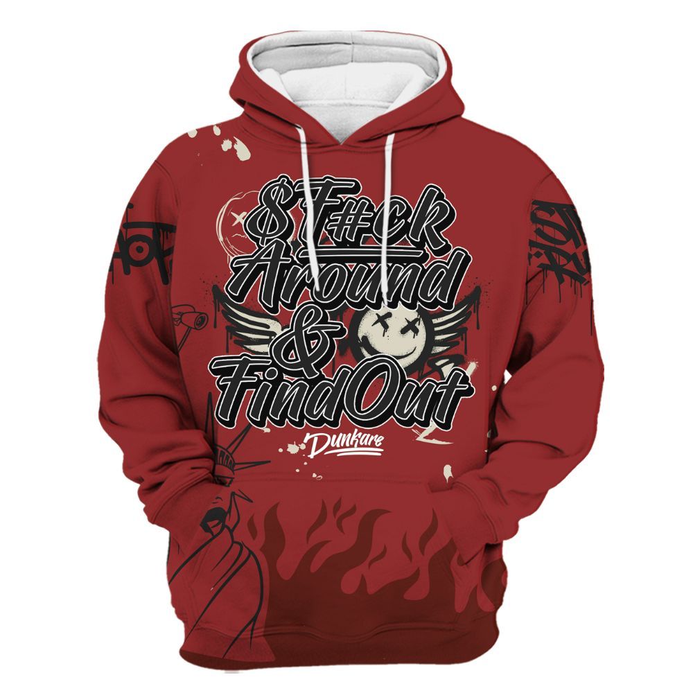 Hoodie To Match High 85 Bred 1s - Graphic Fck Around Find Out All Over Print