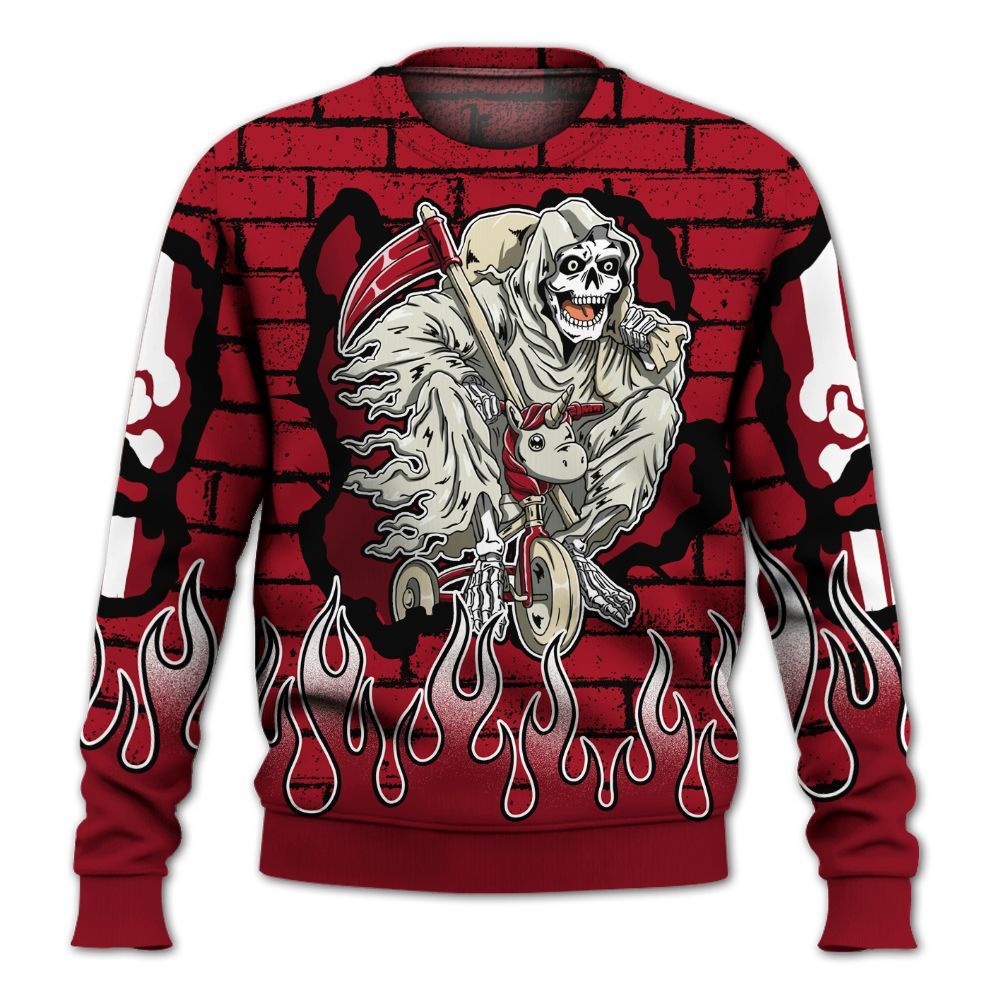 Sweatshirt To Match 2025 High OG Cinnabar 1s - Self Make Skeleton Crashed All Over Print
