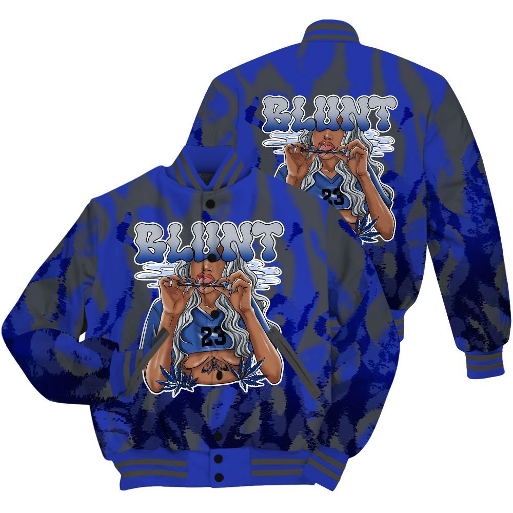 Varsity Jacket To Match Air Max Plus Black Racer Blue Shirt - Bluntz Burnz All Over Print