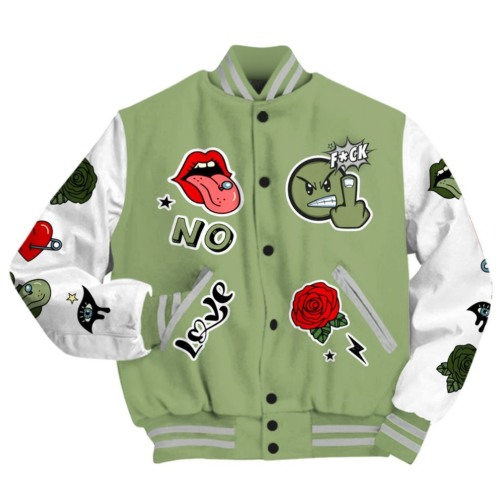 Varsity Jacket To Match Oil Green 4s - FK Around Find Out All Over Print