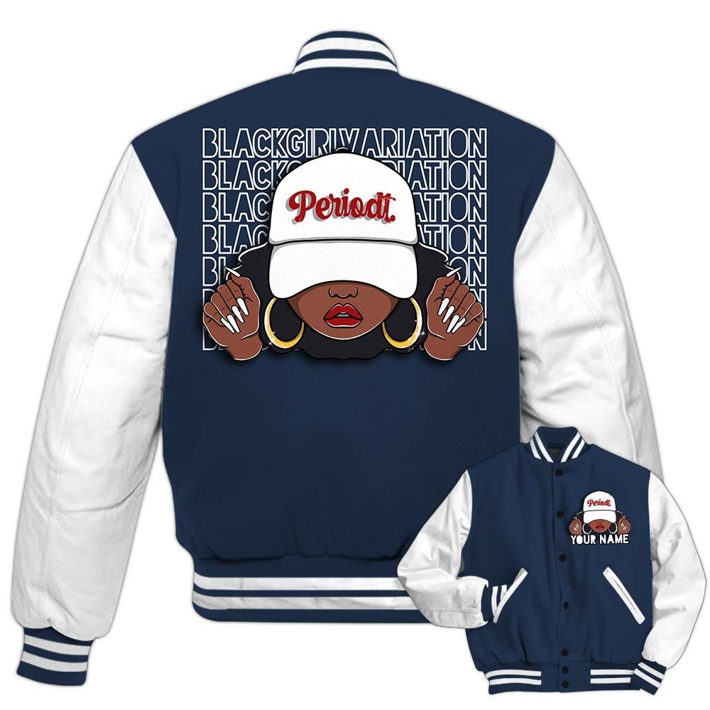 Varsity Jacket To Match Retro Olympic 6s - Custom Name Black Girl Varsity Jacket Outfit 1505 NCT