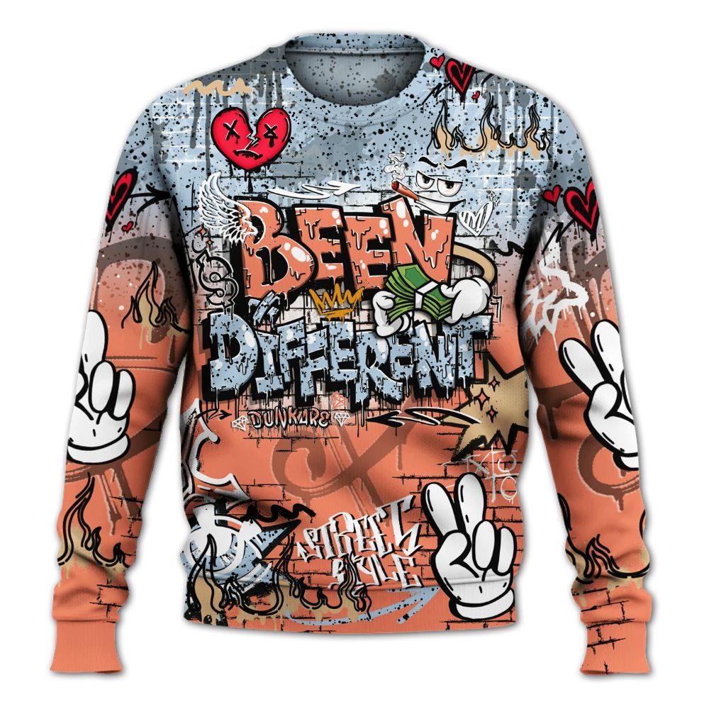 Sweatshirt To Match DJ Khaled Crimson Bliss 5s - Been Dif2erent Drip Graffiti All Over Print