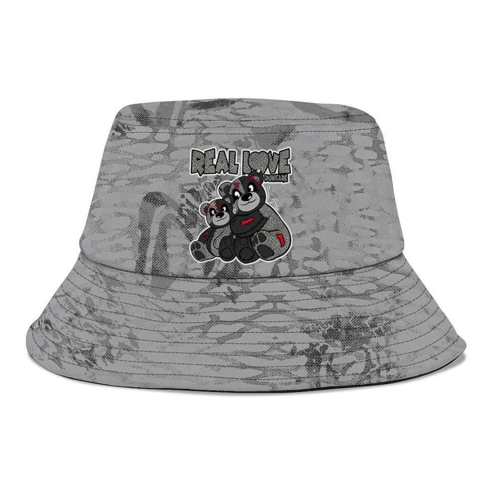 Bucket Hat To Match Black Cement 3s - Sincere Fondness Bear Graphic