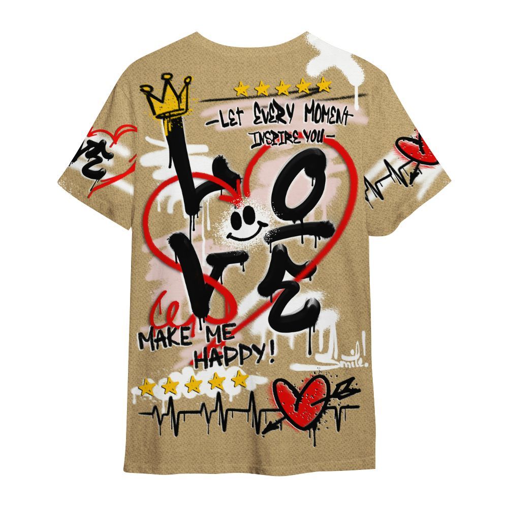 Shirt To Match Low Linen 2025 1s Shirt, Happy Love Beats Graffiti All Over Print