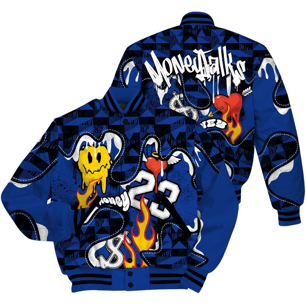 Varsity Jacket To Match Air Foamposite One Royal - 23 Smile Burning Heart All Over Print