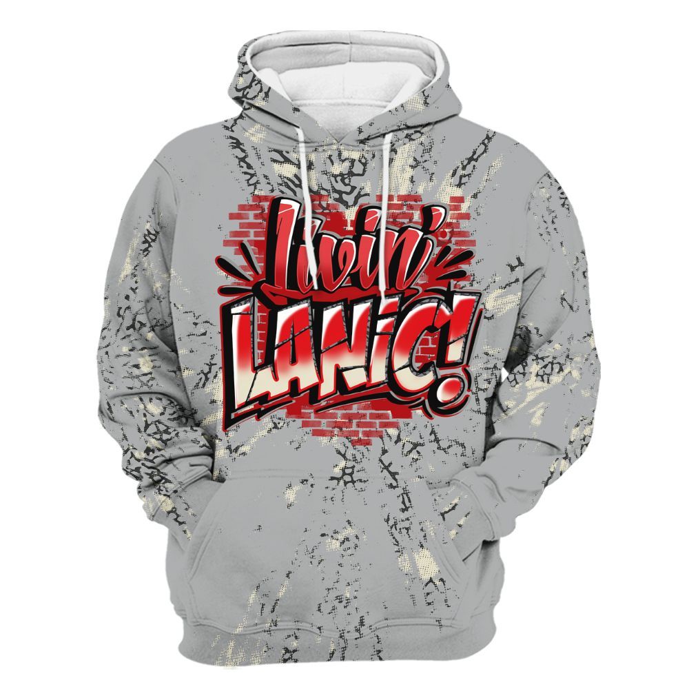 Hoodie To Match Cement Grey 3s - Living Large Graphic Luxury All Over Print