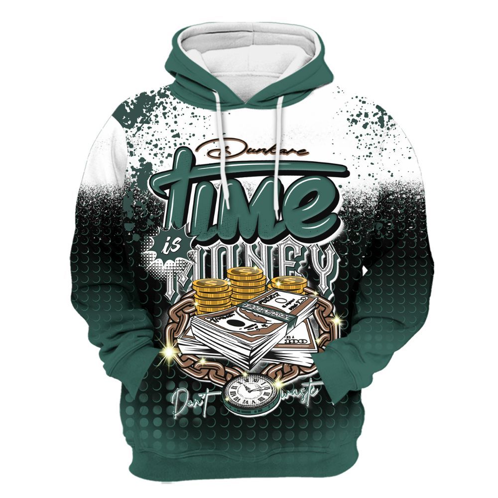 Hoodie To Match Low OG Oxidized Green 1s - Halftone Time Is Money All Over Print