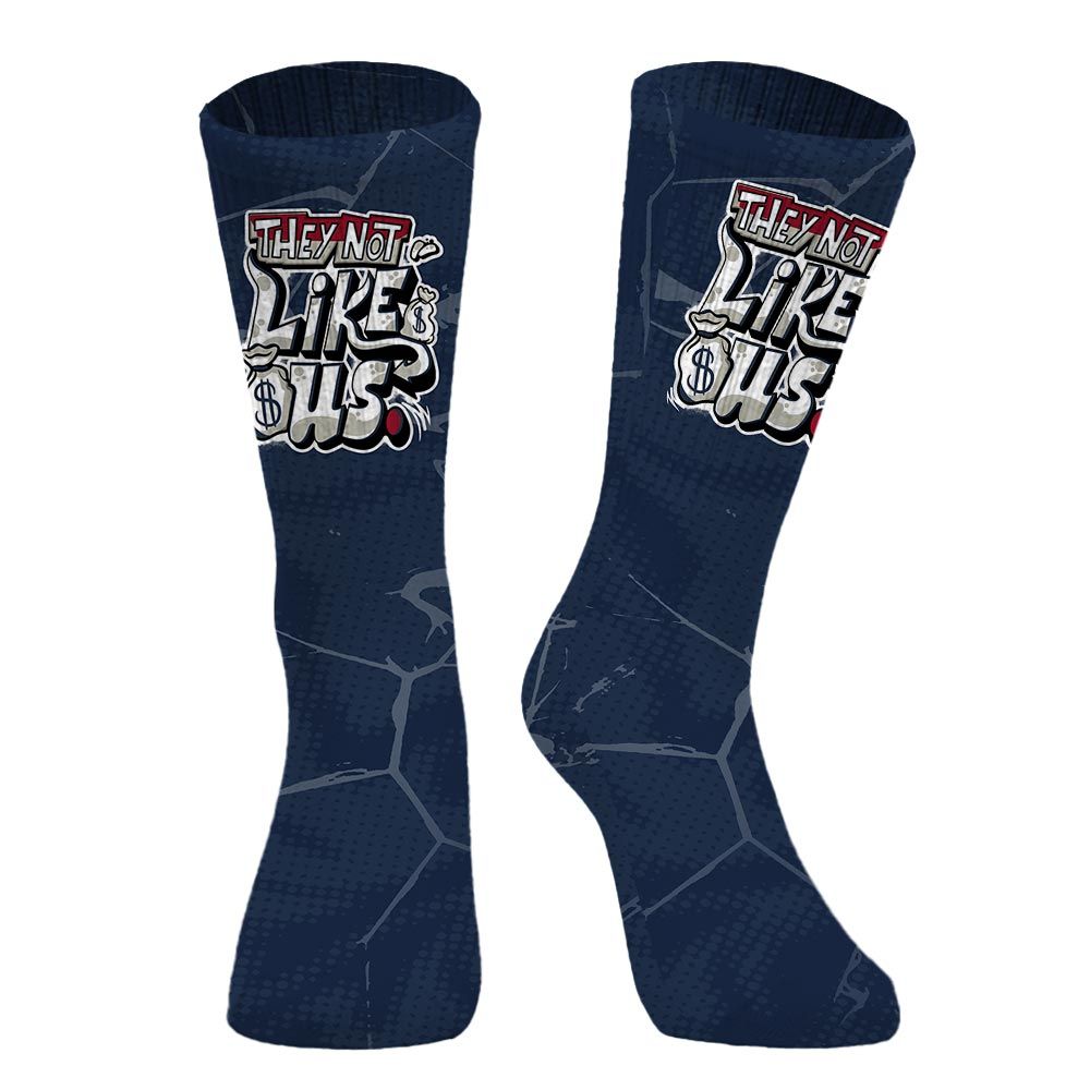 Sock To Match White Midnight Navy 6s - Dislike Us Graphic Crack