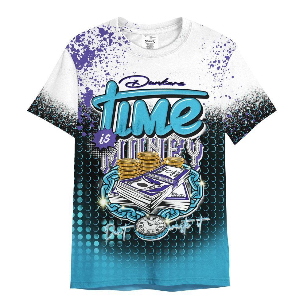 Shirt To Match Retro Aqua 6s - Halftone Time Is Money All Over Print