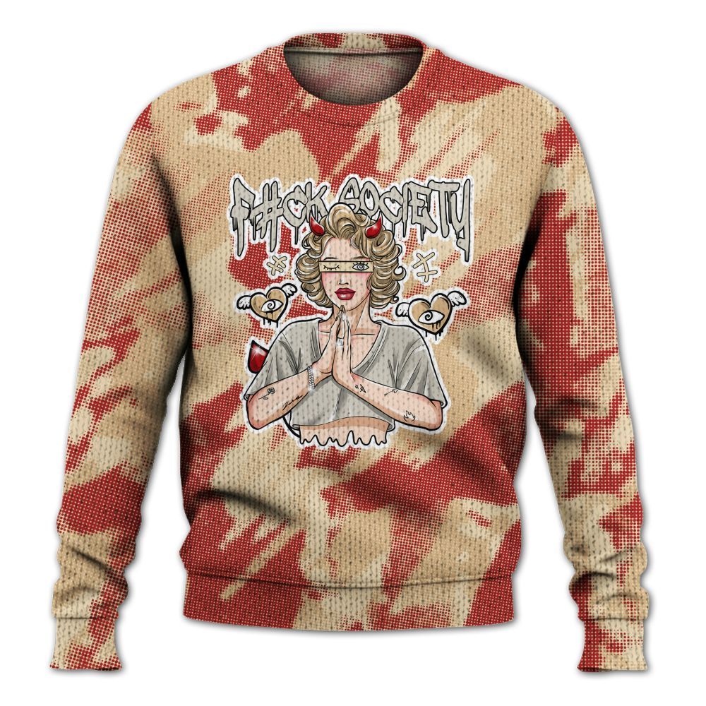 Knitted Sweater To Match Dunk Low Strawberry Waffle - F#ck Xociety Halftone