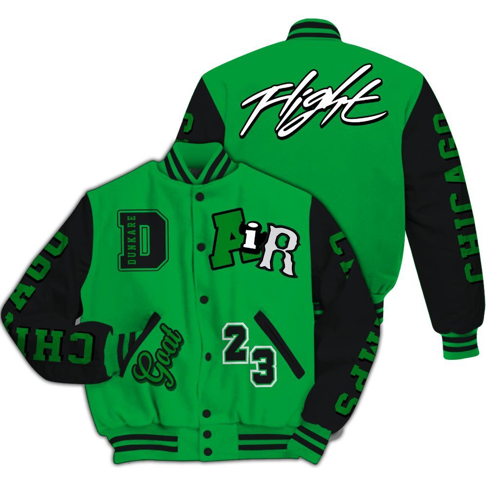 Varsity Jacket To Match Low Lucky Green 1s - AIR Number 23 GOAT All Over Print