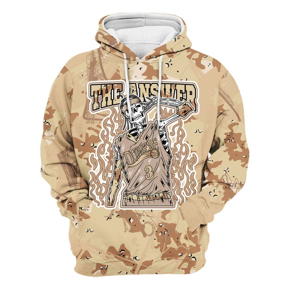 Hoodie To Match Desert Camo 3s - Allen Answer Skeleton Messyz All Over Print