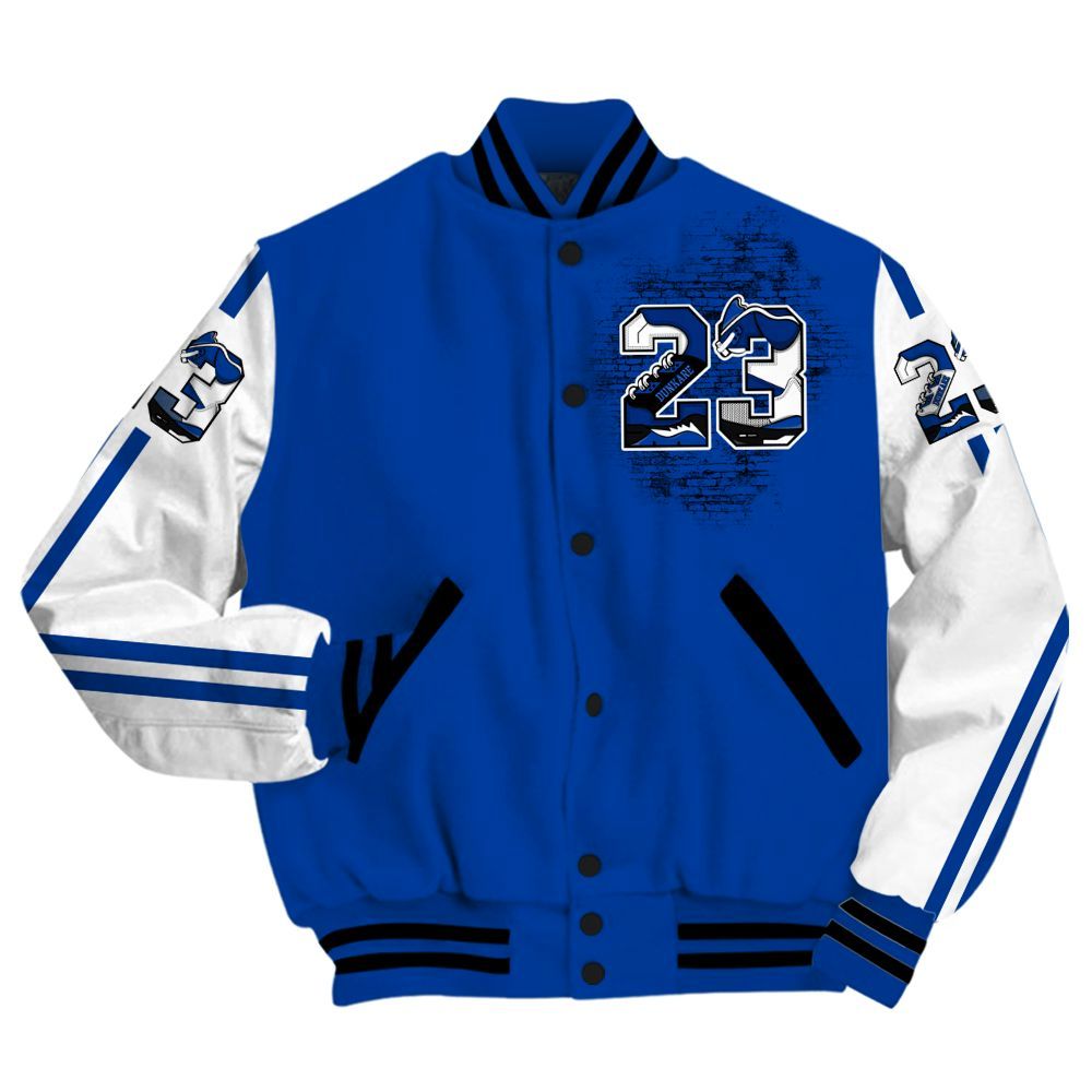 Varsity Jacket To Match Hyper Royal 12s - Custom Name Number 23 5s All Over Print