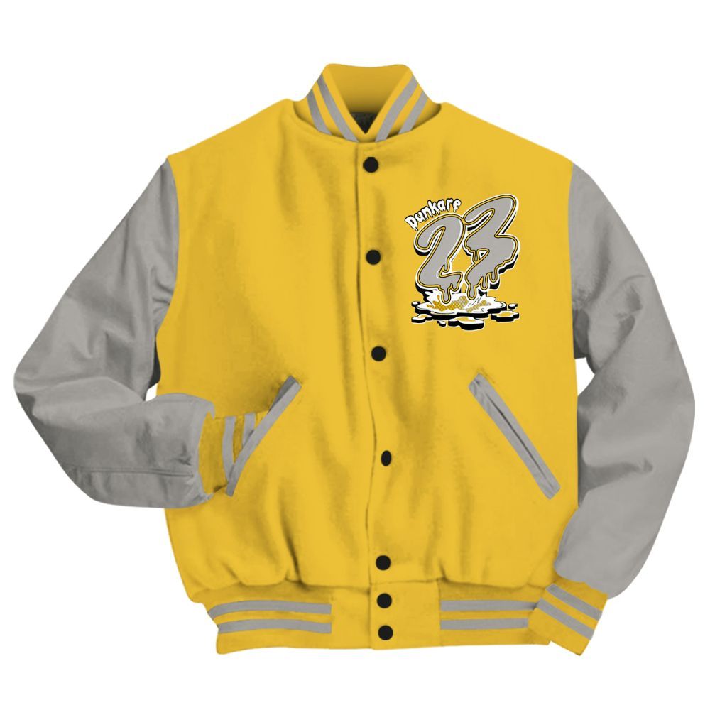Varsity Jacket To Match Low Yellow Python 11s, Custom Name 23 Drip All Over Print