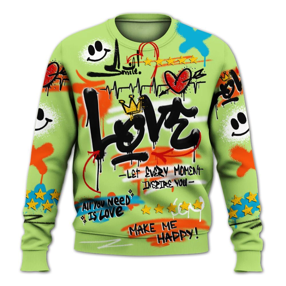 Sweatshirt To Match Kobe 9 Elite What The - Happy Love Beats Graffiti Streetwear All Over Print