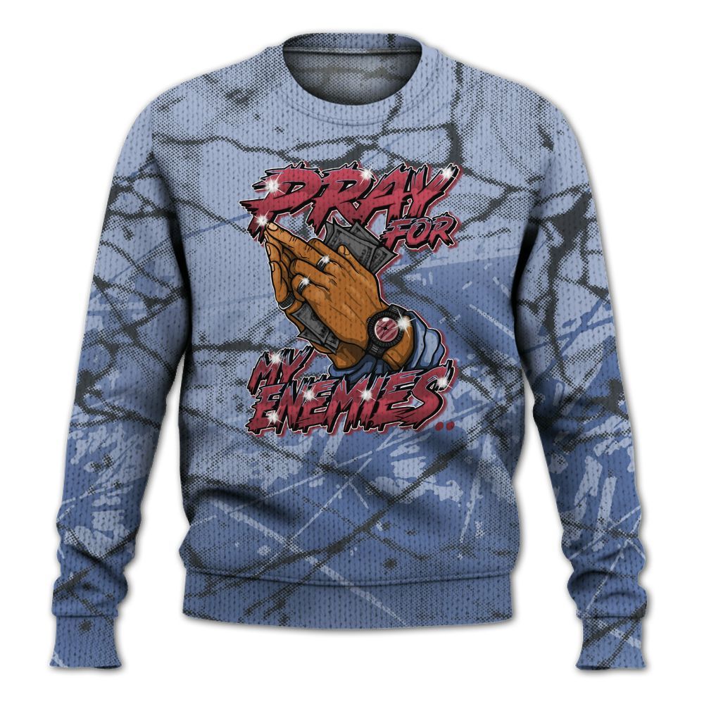 Knitted Sweater To Match Black Metallic 5s - Prayed For Enemies Graphic