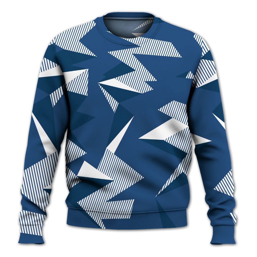 Sweatshirt To Match High OG Midnight Navy 1s - Geometric Camouflage Pattern All Over Print