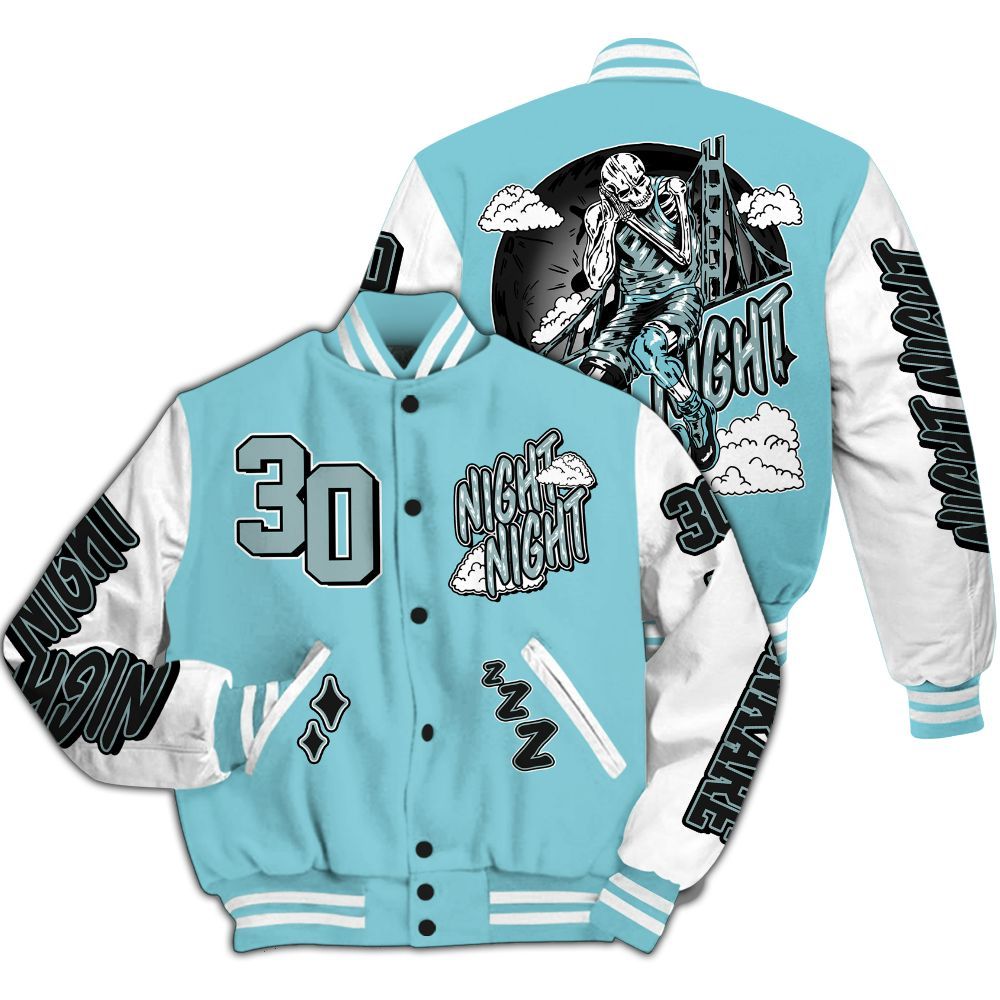 Varsity Jacket To Match Low Legend Blue 11s - Seeya Skeleton All Over Print