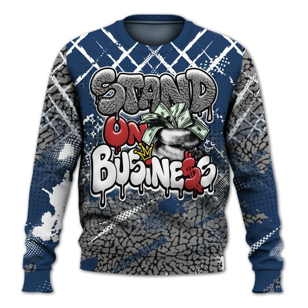 Sweatshirt To Match SP Sport Royal 3s - Halftone Stand Business Dripping All Over Print