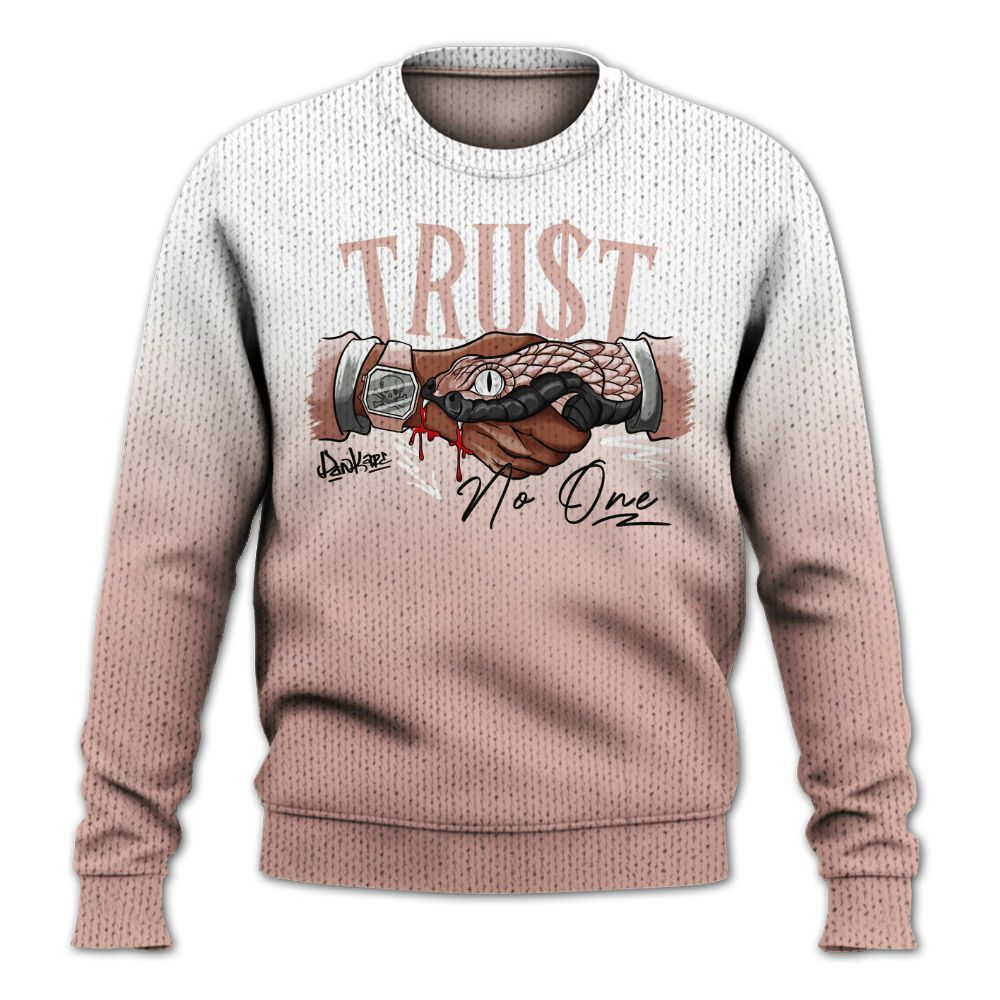 Knitted Sweater To Match Dunk Low Pink Velvet - Snake Trust No One Drip