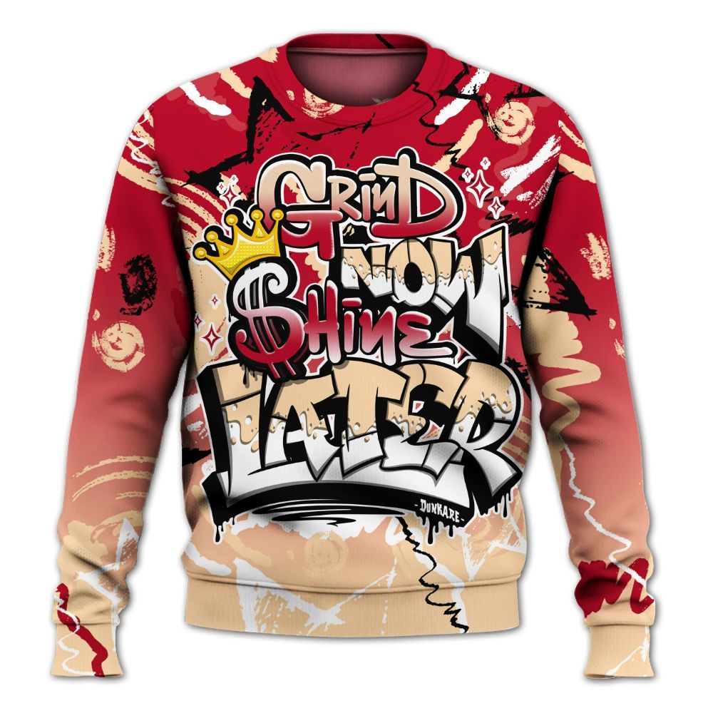 Sweatshirt To Match Retro Pizza GS 4s - Grind Shine Later Drip All Over Print