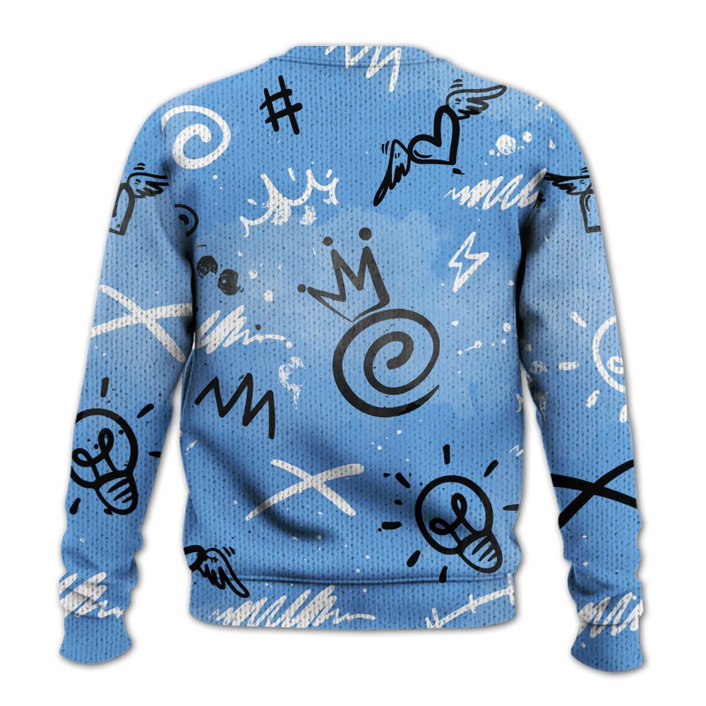 Knitted Sweater To Match University Blue 6s - Drip Been Di2ferent