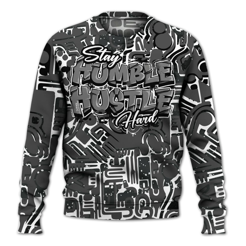 Sweatshirt To Match Fear 4s - Humble Hustle Doodle Retro All Over Print