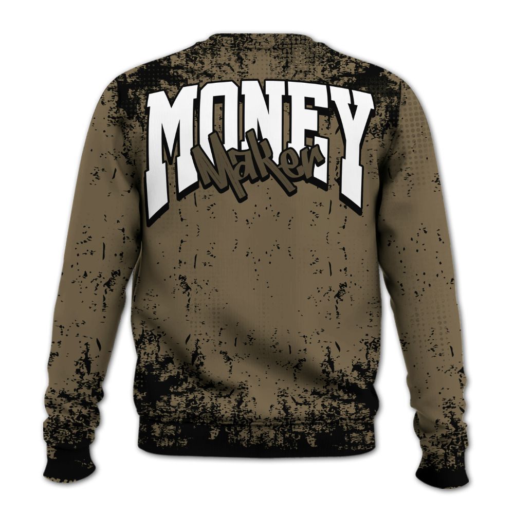 Sweatshirt To Match Olive 9s - Move In Silence Money Street Retro All Over Print