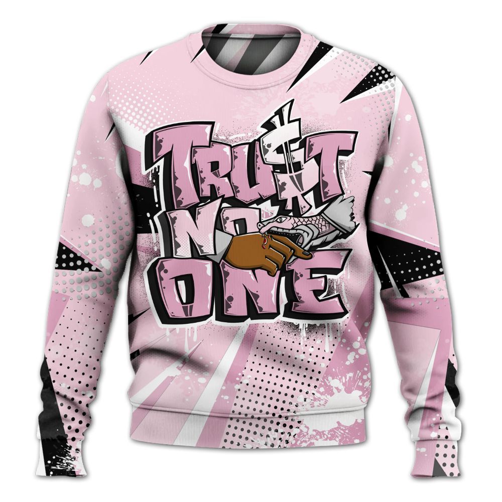 Sweatshirt To Match Orchid 4s - Poly Trust No One Dripping All Over Print