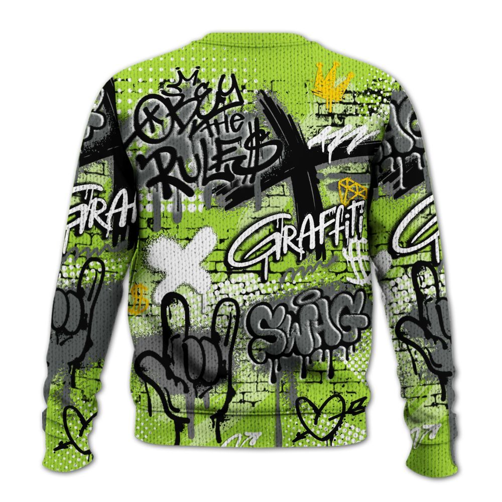 Knitted Sweater To Match Air Max 95 Neon - True It Real Graffiti Streetwear